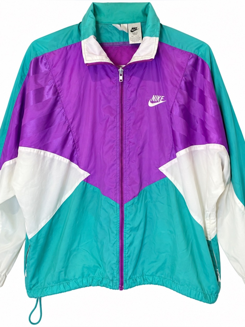 Nike Youth Teal, Purple & White Colorblock Bomber Jacket